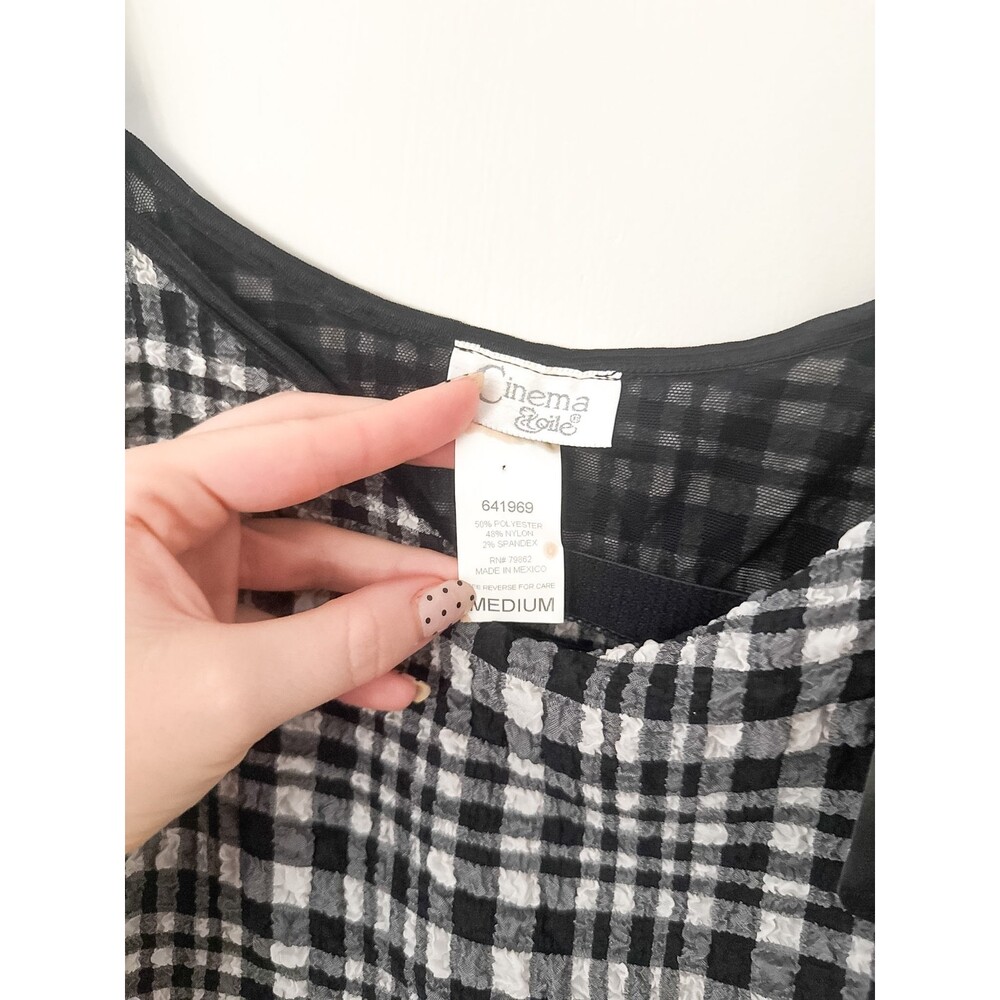 Vintage Deadstock Cinema Etoile Gingham Shelf Bra Cami M Y2K Coquette Balletcore - Picture 7 of 7